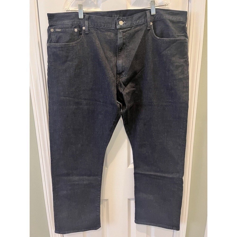 Polo Ralph Lauren Hampton Jeans Mens 42x30 Relaxed Stretch Straight Dark Wash